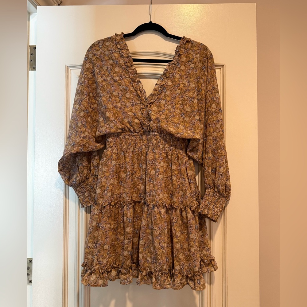 She + Sky Floral Long Sleeve Dress